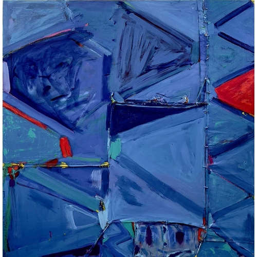 68 - Anthony FROST (1951) Ink Mathematics  Acrylic on curtain, sailcloth, canvas and ties Signed (twice),... 