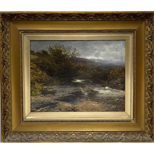 703 - Frederick John WIDGERY (1861-1942) Moorland Stream Oil on canvas Signed 32 x 42cm