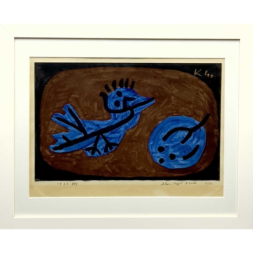 706 - After Paul KLEE (1879-1940) Blauer-Vogel-Kurbis (Blue Bird Pumpkin) Pochoir and lithograph Blindstam... 