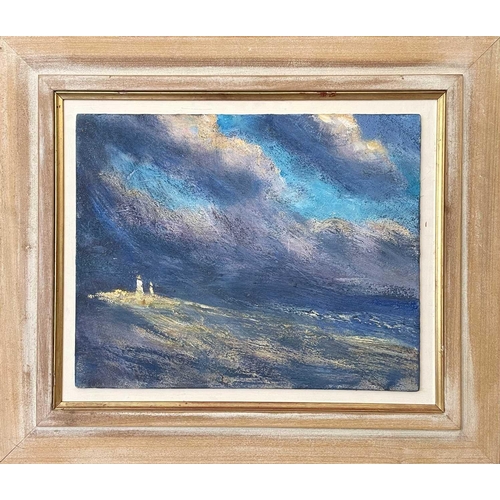 710 - Graham GILES (1942) Walberswick Stormy Evening Oil on board Signed 30 x 38cm