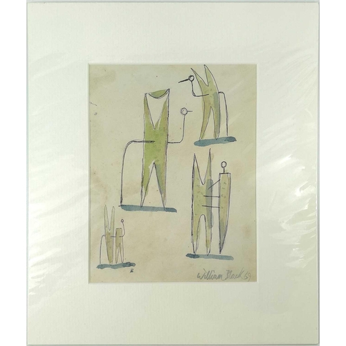 83 - William BLACK (XX) Untitled Ink and wash Signed and dated '69 18 x 14cmThis may have acquired some s... 