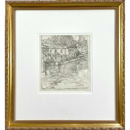 84 - Samuel John Lamorna BIRCH (1869-1955) Cottages Pencil drawing, signed, 20x18cm