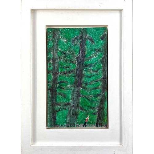 89 - Andrew LITTEN (1970) Big Trees Oil on board Signed Inscribed to verso 38 x 23cm