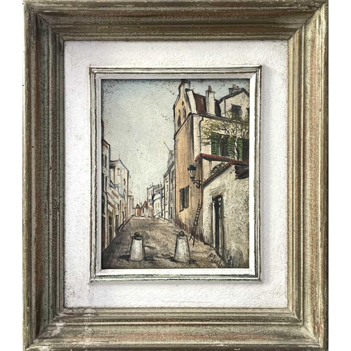 1403 - A LAMBERT (20th Century French School) Views of Paris Two oil on canvas paintings Both signed 17.5cm... 