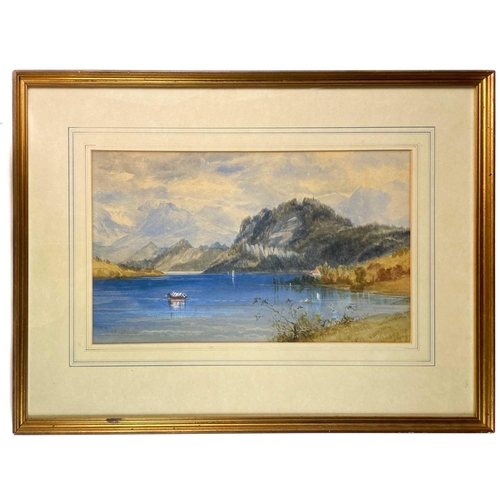 1419 - Lennard LEWIS (1826-1913) Lake Maggiore Watercolour 23 x 38cm