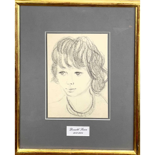 1421 - Donald Sinclair SWAN (1918-2004) Portrait of a Young Girl Graphite 24cm x 17cm Together with another... 