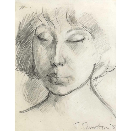 1421 - Donald Sinclair SWAN (1918-2004) Portrait of a Young Girl Graphite 24cm x 17cm Together with another... 