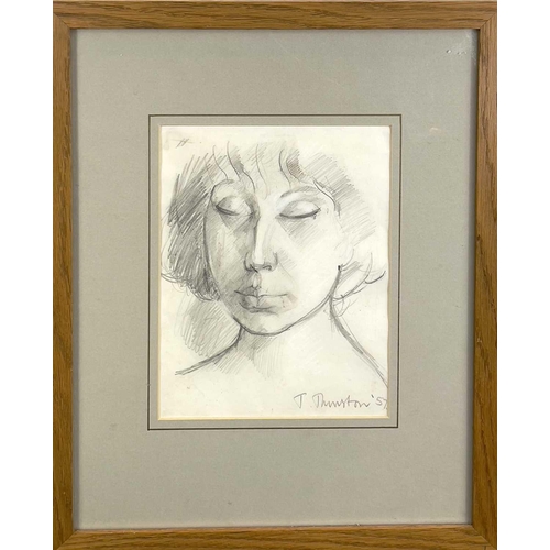 1421 - Donald Sinclair SWAN (1918-2004) Portrait of a Young Girl Graphite 24cm x 17cm Together with another... 