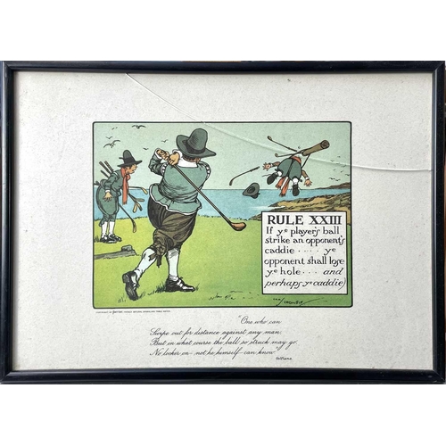 1440 - A set of nine Perrier 'Rules of Golf' prints. Comprising: 'Rule I', 'Rule IV', 'Rule IX', 'Rule XIII... 