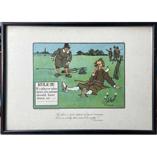 1440 - A set of nine Perrier 'Rules of Golf' prints. Comprising: 'Rule I', 'Rule IV', 'Rule IX', 'Rule XIII... 