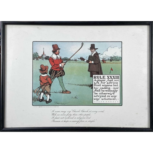 1440 - A set of nine Perrier 'Rules of Golf' prints. Comprising: 'Rule I', 'Rule IV', 'Rule IX', 'Rule XIII... 