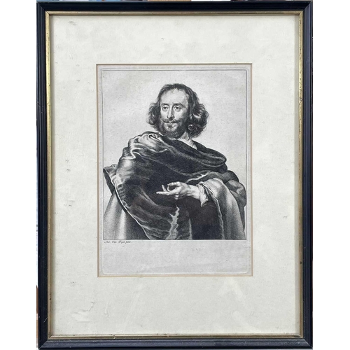 1445 - After Sir Anthony VAN DYCK (1599-1641) Portrait from Iconography of Van Dyck Proof before letters im... 