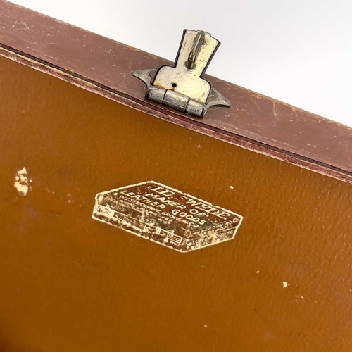 147 - A small leather travel case. Width 27cm, together with another small case, labelled for 'Mr Swede, W... 