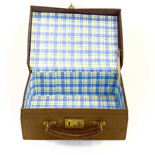 147 - A small leather travel case. Width 27cm, together with another small case, labelled for 'Mr Swede, W... 