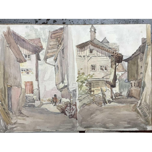 1472 - Nora KIDDER (1888-) Eight watercolours of street and country scenes with some initialled by the arti... 