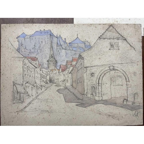 1472 - Nora KIDDER (1888-) Eight watercolours of street and country scenes with some initialled by the arti... 