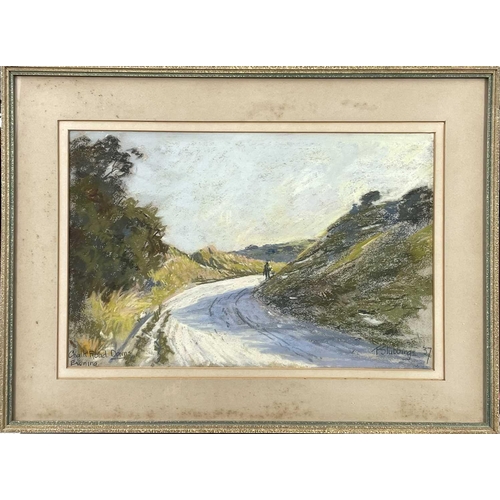 1481 - Fred STUBBINGS (XX) 'Chalk Road Downs Evening' Pastel Inscribed as titled, signed and dated (19)37 2... 