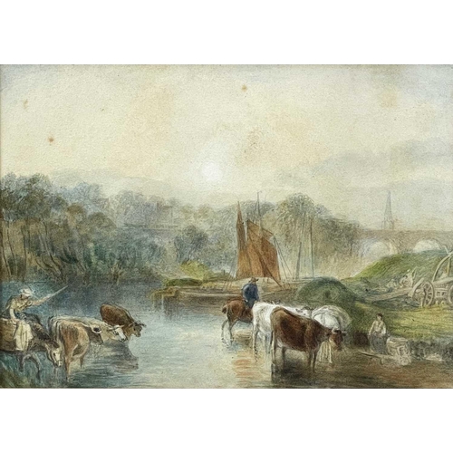 1489 - Reginald JONES (Exh. 1884-1920) 'Floods' Watercolour Signed 25.5cm x 17.5cm Together with a 19th cen... 