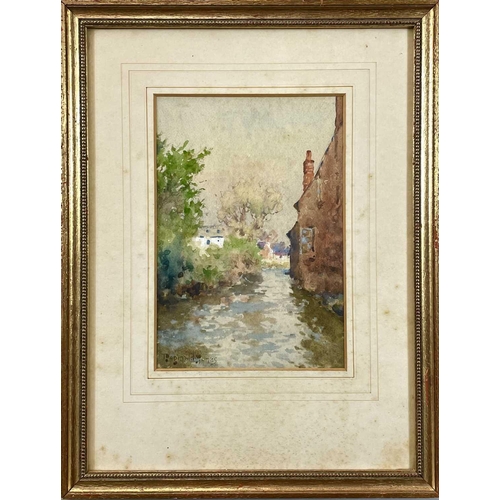 1489 - Reginald JONES (Exh. 1884-1920) 'Floods' Watercolour Signed 25.5cm x 17.5cm Together with a 19th cen... 