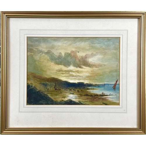 1489 - Reginald JONES (Exh. 1884-1920) 'Floods' Watercolour Signed 25.5cm x 17.5cm Together with a 19th cen... 