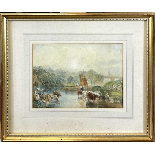 1489 - Reginald JONES (Exh. 1884-1920) 'Floods' Watercolour Signed 25.5cm x 17.5cm Together with a 19th cen... 