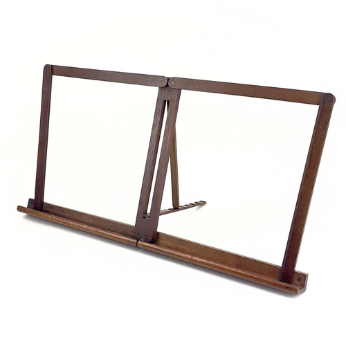 156 - A mahogany folding music stand. Height 28cm, width 54cm.