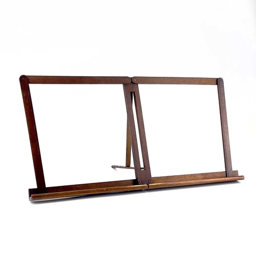 156 - A mahogany folding music stand. Height 28cm, width 54cm.