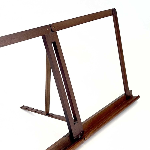 156 - A mahogany folding music stand. Height 28cm, width 54cm.