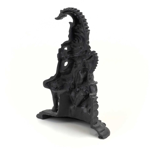 16 - A Victorian cast iron doorstop of a horse. Width 23.5cm, together with another of Mr. Punch, height ... 