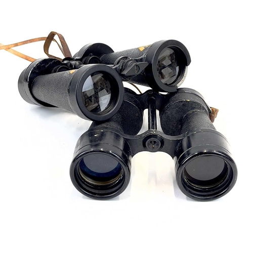 163 - A pair of WWII British Naval binoculars by Barr & Stroud. 7 X CF2 with leather case, together with a... 