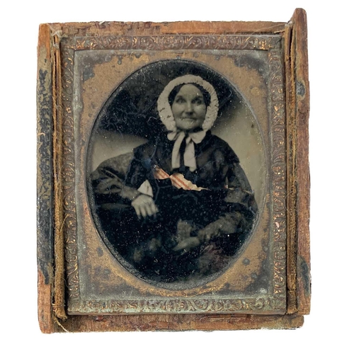 17 - A Victorian tinted Ambrotype portrait photograph by Mr & Mrs Grocott, Manchester. Of a young girl be... 