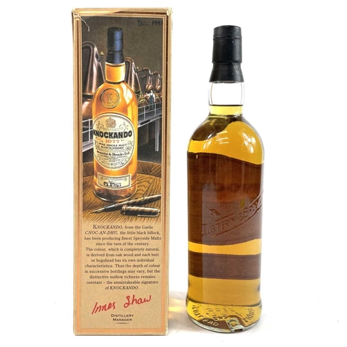 171 - Whisky - Knockando Pure Single Malt Scotch Whisky. 1977 Season, 75cl, 40% vol., boxed and with leafl... 