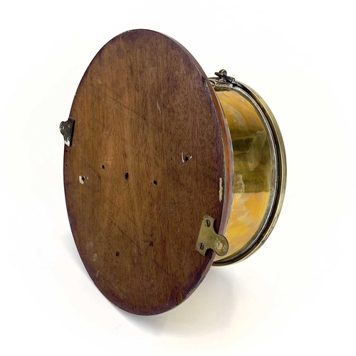 1715 - A Benson brass marine aneroid barometer. Circa 1900, the silvered dial stamped Compensated Benson Lu... 