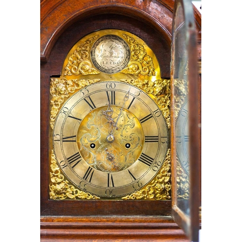 1720 - A George III eight day longcase clock. The arched brass face signed Anty(Anthony) Hutchinson, Leeds,... 