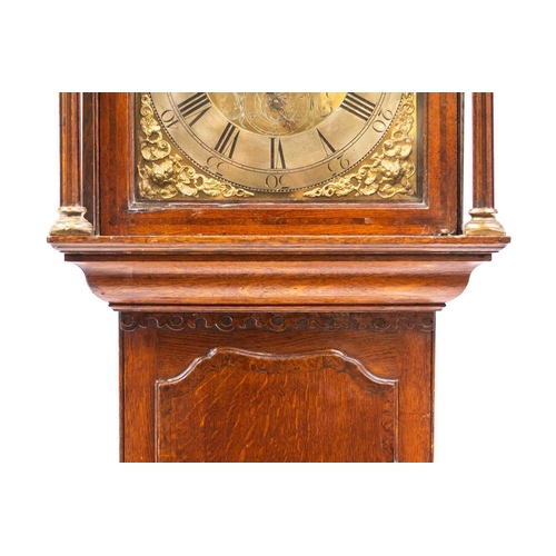 1720 - A George III eight day longcase clock. The arched brass face signed Anty(Anthony) Hutchinson, Leeds,... 