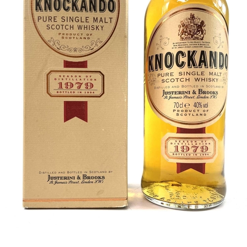 173 - Whisky - Knockando Pure Single Malt Scotch Whisky. Season of distillation 1979, 70cl, 40% vol., boxe... 