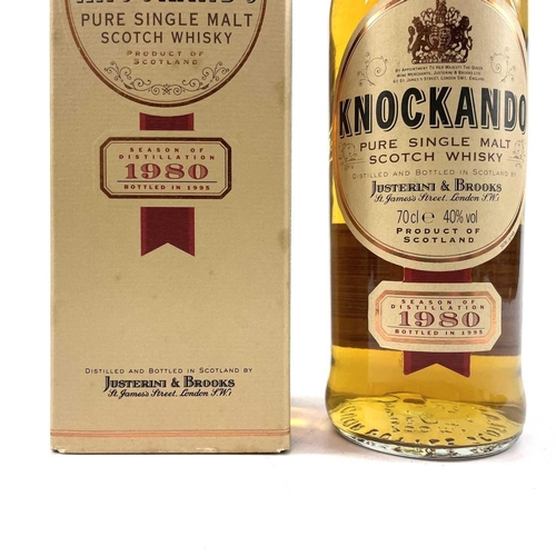 174 - Whisky - Knockando Pure Single Malt Scotch Whisky. Season of distillation 1980 , 70cl, 40% vol., box... 