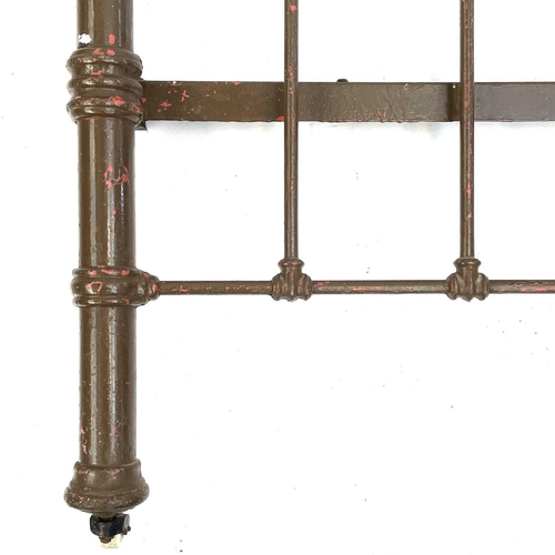 1800 - A Victorian brass and painted steel bed head and end. With tubular rails and side rails, height 140c... 