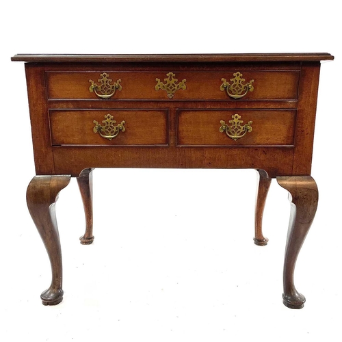 1814 - A George III mahogany side table or lowboy. Fitted with a long drawer above two short drawers and ra... 