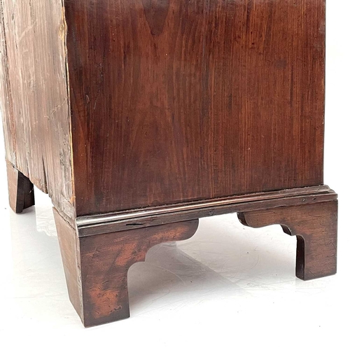 1835 - A George II mahogany chest. With a brushing slide, above two short and three long graduated drawers,... 