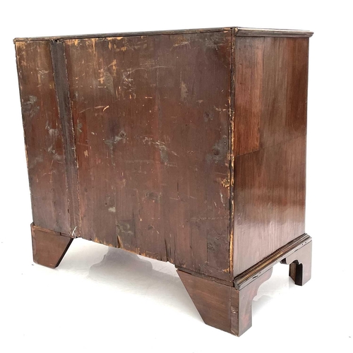 1835 - A George II mahogany chest. With a brushing slide, above two short and three long graduated drawers,... 