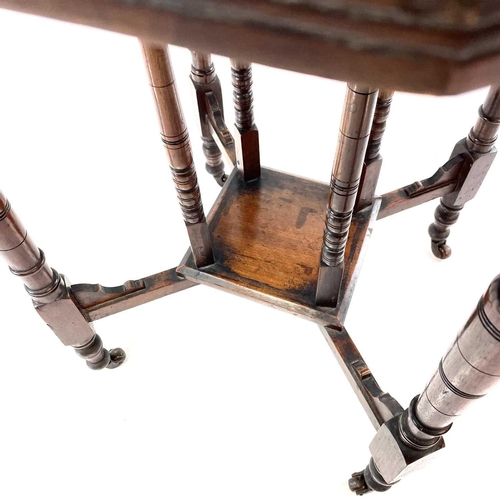 1863 - A late Victorian walnut octagonal occasional table, On multiple turned supports. Height 69cm, width ... 