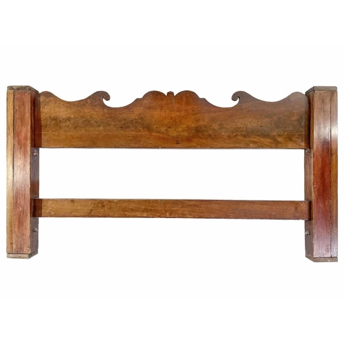 1926 - A Victorian mahogany bedhead and end. With turned supports and moulded decoration, height 107cm, tot... 