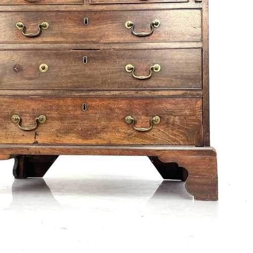 1937 - A Georgian bureau bookcase. With glazed upper section the lower section with writing fall revealing ... 