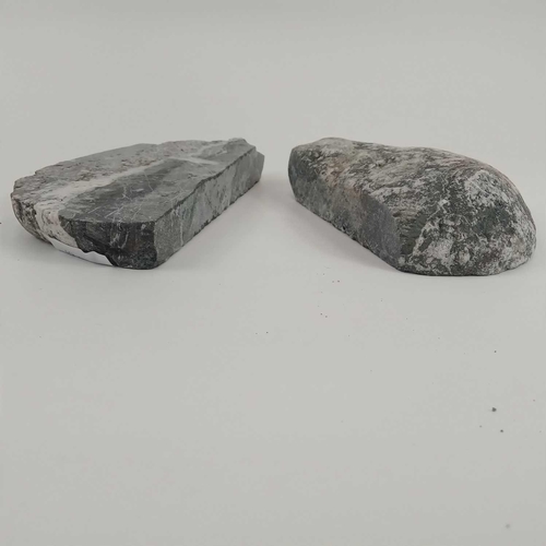 199 - Two cut tin specimens from Wheel Margery. 18cm x 12cm x 3.5cm and 21cm x 10cm x 3cm (irregular). Thi... 