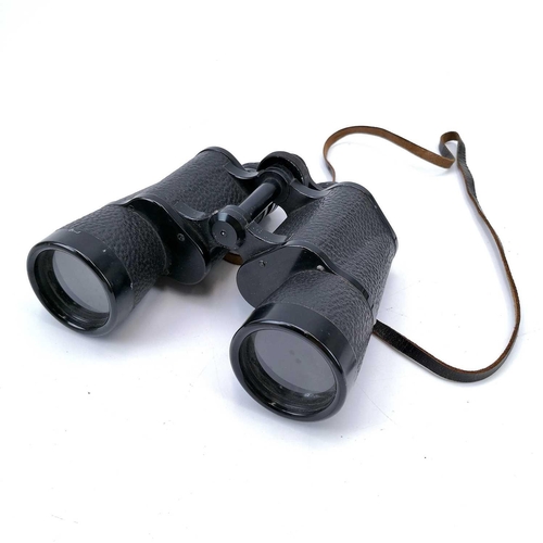 20 - Carl Zeiss Jena Telarem 18x 50 binoculars. Circa 1930s with three colour filters, original leather c... 