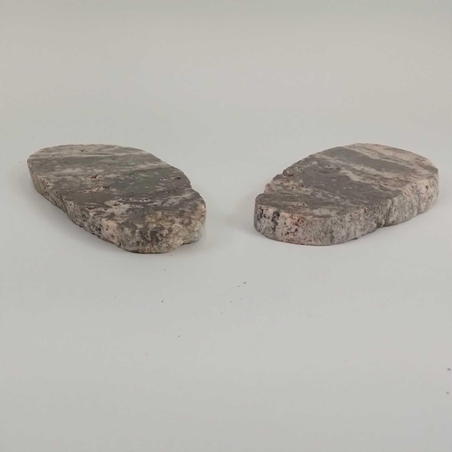 203 - Two alluvial cut cassiterite specimens from Marazion. Both approximately 16.5cm x 8.5cm x 1.5cm. Thi... 