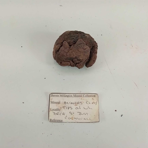 221 - A ball clay lump, used for securing a candle to a miner's helmet. Approximate diameter 6.5cm. Found ... 