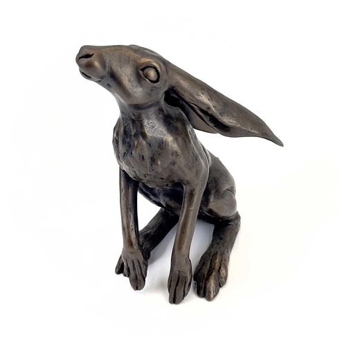 226 - A Paul Jenkins bronzed sculpture, 'Hugo Hare'. Height 28.5cm, together with three Joanna Martins bro... 