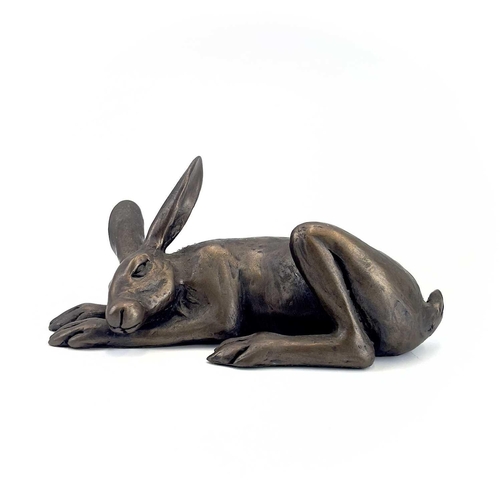 226 - A Paul Jenkins bronzed sculpture, 'Hugo Hare'. Height 28.5cm, together with three Joanna Martins bro... 